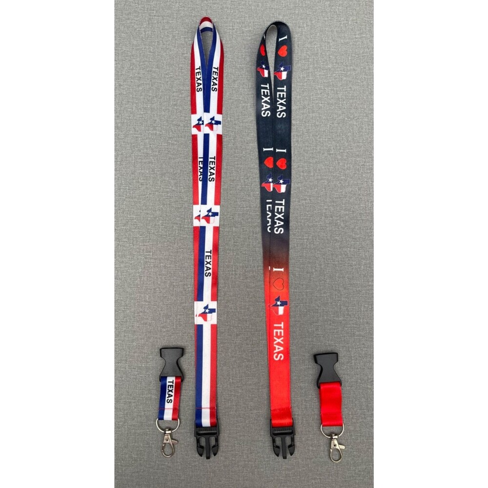 set of 2 Texas  Map lanyards / Reversible Badge&ID Holder 21" Long